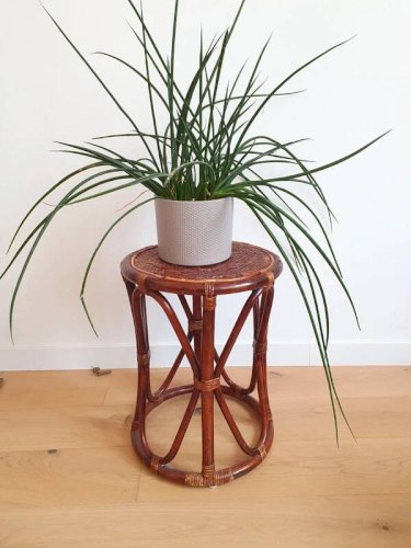 Tabouret rotin vintage