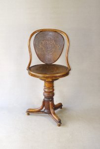 Tabouret Thonet à vis de piano ou de bureau N°1 - vers 1900 -