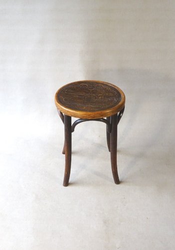 Tabouret Thonet bois 1910 assise bois