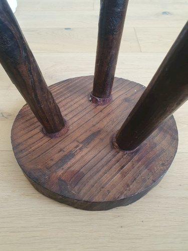 Tabouret tripode brutalise vintage