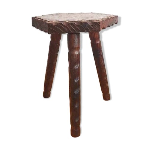 Tabouret tripode vintage brutaliste