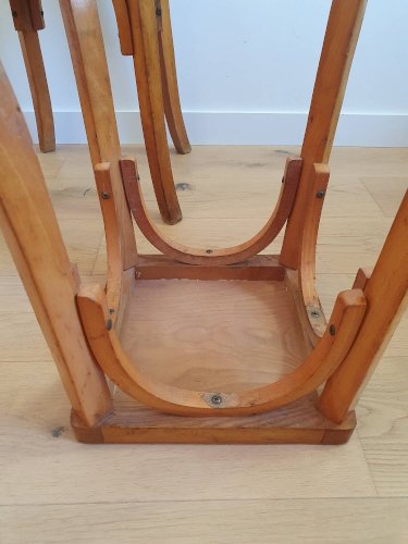 Tabourets en bois courbé vintage