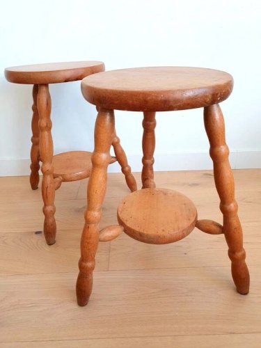 Tabourets tripodes vintage
