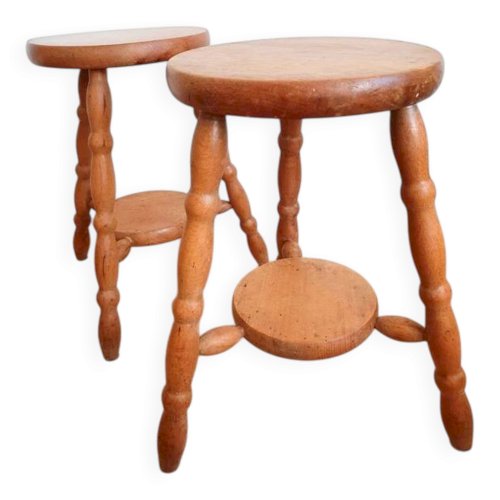 Tabourets tripodes vintage