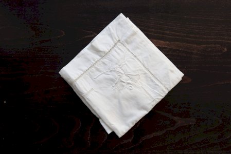 Antique embroidered pillowcase