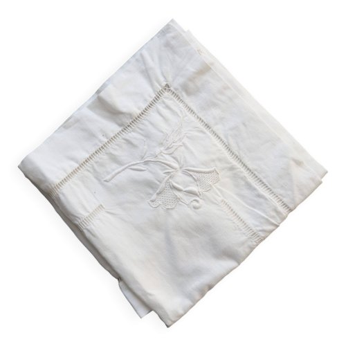 Taie d’oreiller ancienne brodée