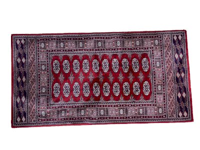 Mykene wool rug 83x160 cm – Wool Belgian Rug – Red Oriental Pattern