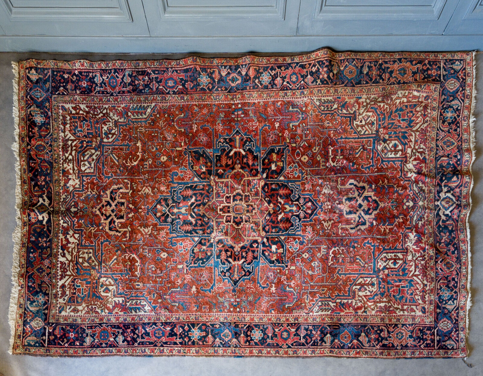 ANCIEN TRADITIONNEL MAIN Fabriqué Vintage Oriental Laine Rouge Tapis