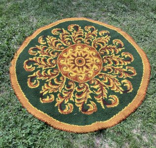 Tapis rond vintage en laine 