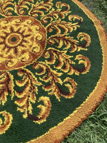 Tapis rond vintage en laine 