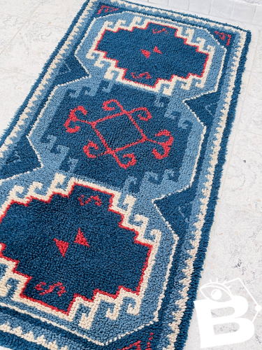 Tapis vintage Bleu