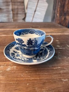 Wedgwood Willow pattern English coffee cup