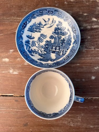 Tasse à café anglaise Wedgwood modèle Willow