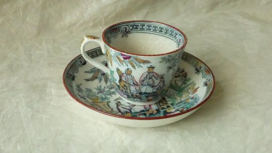 COFFEE CUP AND SAUCER IN JAMES BEECH MOSELE PEKIN CERAMIC No. 728 F 19th