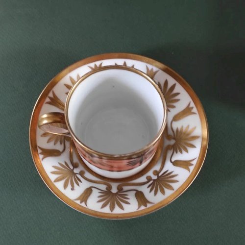 Tasse à café litron, porcelaine de Paris , Empire