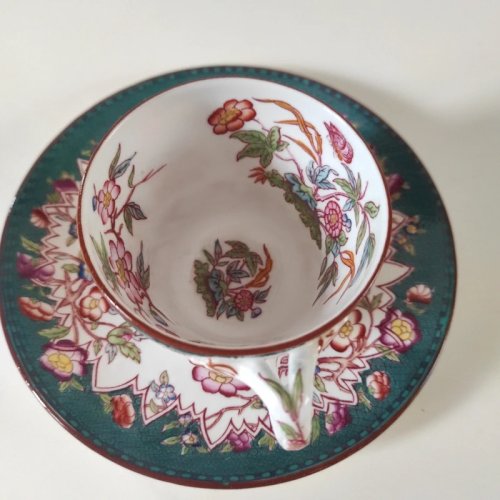 Tasse à café Sarreguemines décor Minton, 1920
