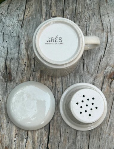 Tasse à thé en grès motifs botaniques