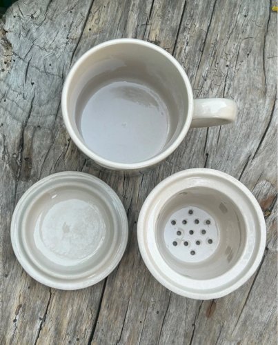 Tasse à thé en grès motifs botaniques