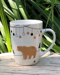 Tasse blanche aux décors de Noël