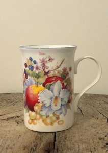 Crown Trent porcelain cup with floral pattern