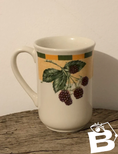 Tasse en porcelaine England motifs fruits