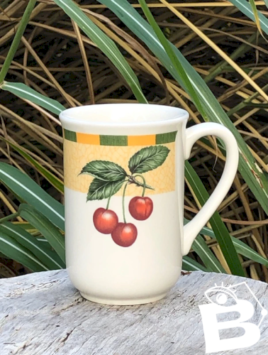 Tasse en porcelaine England motifs fruits