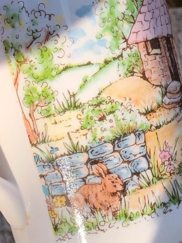 Tasse en porcelaine fabriquée en Roumanie motif campagne