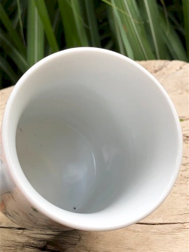 Tasse en porcelaine motifs hiboux couleurs pastels