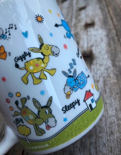 Tasse en porcelaine motifs poneys Crazy Greek Donkeys