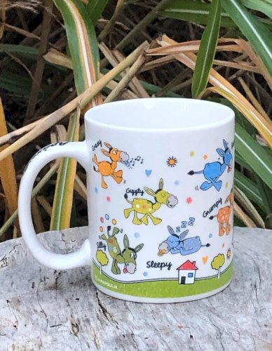 Tasse en porcelaine motifs poneys multicolores