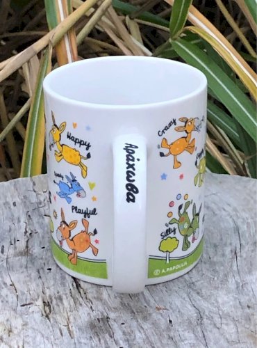 Tasse en porcelaine motifs poneys multicolores