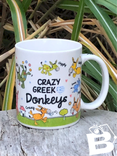 Tasse en porcelaine motifs poneys multicolores