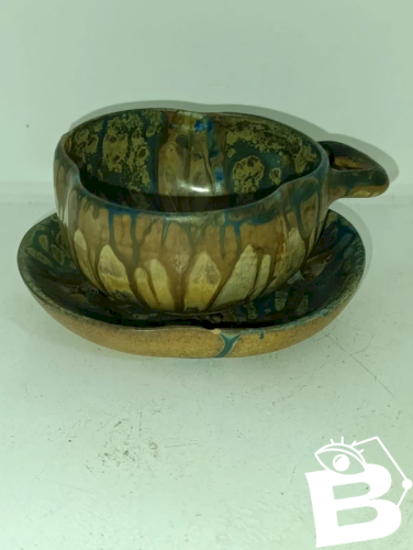 tasse et coupelle gres signé Gilbert metenier en bon etat