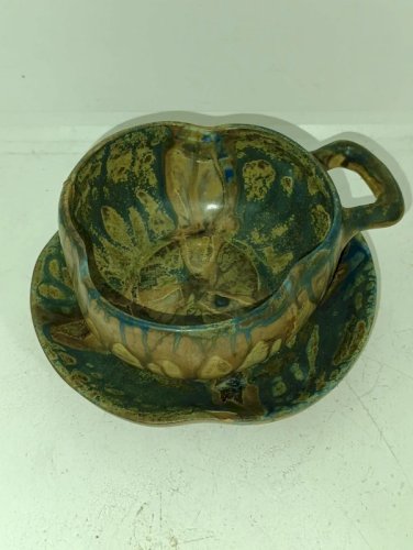 tasse et coupelle gres signé Gilbert metenier en bon etat