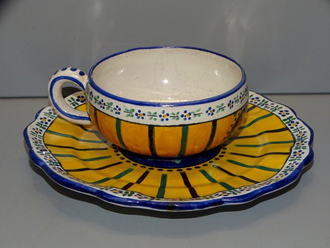 -TASSE ET SOUCOUPE CERAMIQUE ALFRED RENOLEAU AR.A COLLECTION VITRINE   D