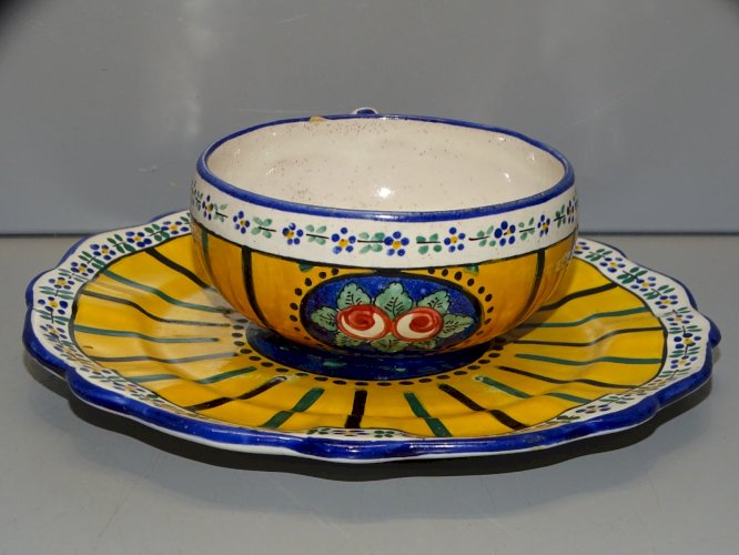 -TASSE ET SOUCOUPE CERAMIQUE ALFRED RENOLEAU AR.A COLLECTION VITRINE   D