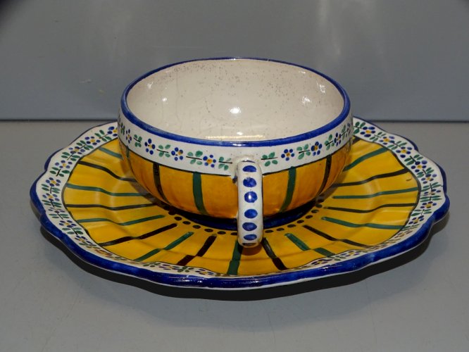 -TASSE ET SOUCOUPE CERAMIQUE ALFRED RENOLEAU AR.A COLLECTION VITRINE   D