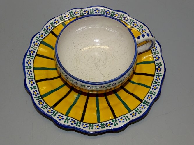 -TASSE ET SOUCOUPE CERAMIQUE ALFRED RENOLEAU AR.A COLLECTION VITRINE   D