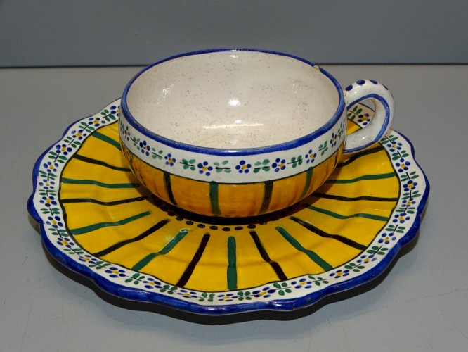 -TASSE ET SOUCOUPE CERAMIQUE ALFRED RENOLEAU AR.A COLLECTION VITRINE   D