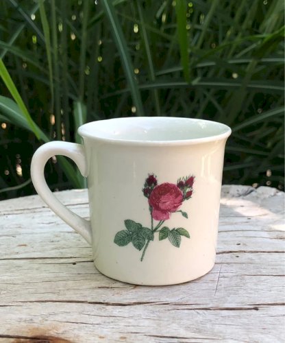 Tasse et soucoupe vintage GIEN motifs fleurs