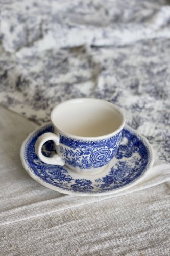 Tasse et soucoupe vintage porcelaine Villeroy & Boch décor « Burgenland »