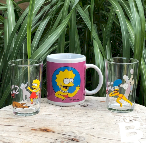 Tasse et verres The Simpsons en excellent état