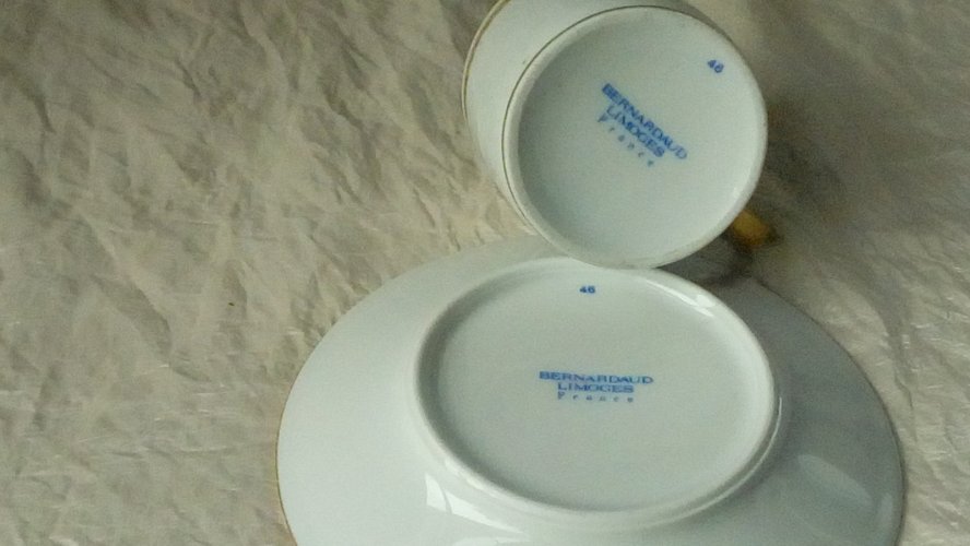 TASSE LITRON EN PORCELAINE DE LIMOGES ANCRE  MARINE BERNARDEAU FRANCE*