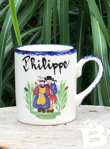 Tasse nominative « Philippe » aux décors Bretons