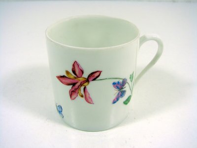 A. Raynaud Limoges Porcelain Cup Flowers Decor Signed H - 5.8 cm