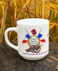 Vintage retro Arcopal cup from the bicentennial of the French Revolution.