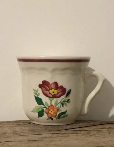 Retro vintage mug Quadri Foglio floral patterns