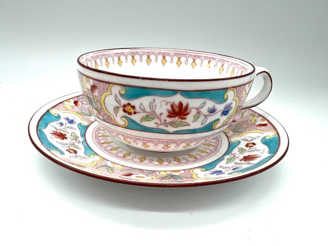Tasse & soucoupe Sarreguemines Utzschneider – décor orientaliste – XIXe