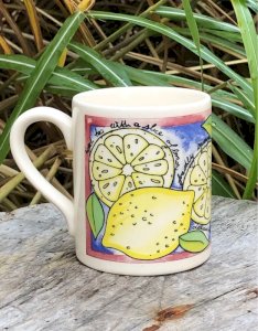Tasse vintage motifs citrons