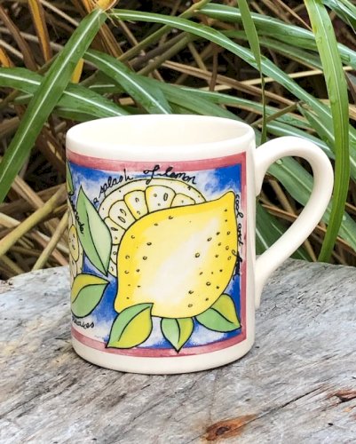 Tasse vintage motifs citrons